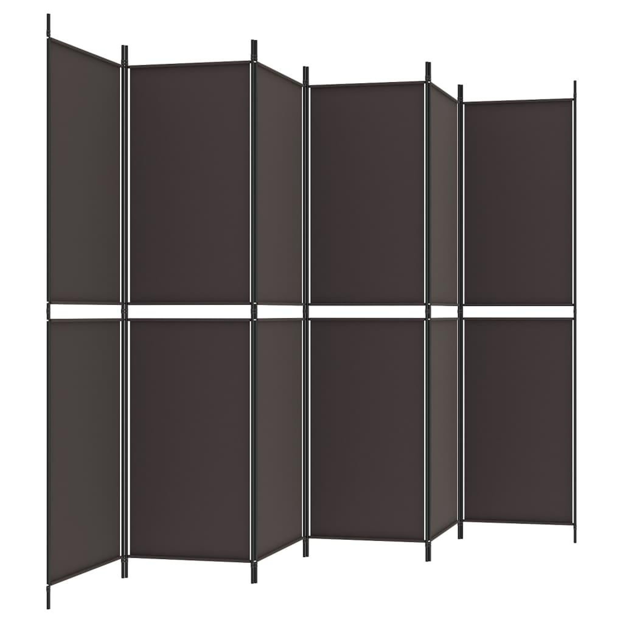 Voir la diapositive 5 : VIDAXL Cloison de separation 6 panneaux Marron 300x200 cm Tissu