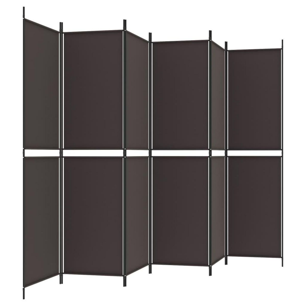 VIDAXL Cloison de separation 6 panneaux Marron 300x200 cm Tissu