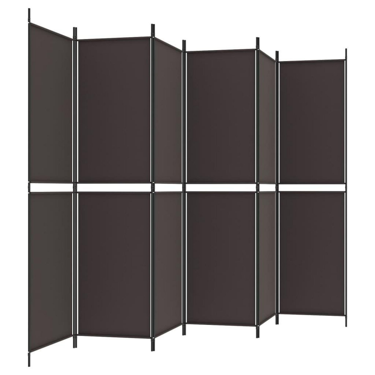 VIDAXL Cloison de separation 6 panneaux Marron 300x200 cm Tissu