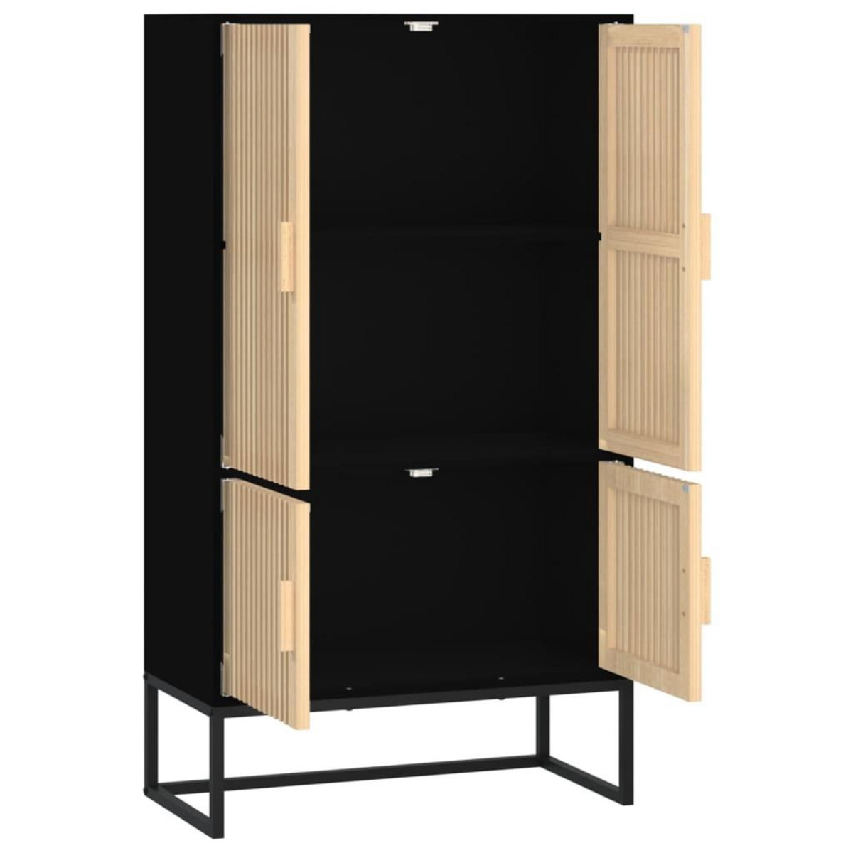 VIDAXL Buffet haut noir 70x35x125 cm bois d'ingenierie