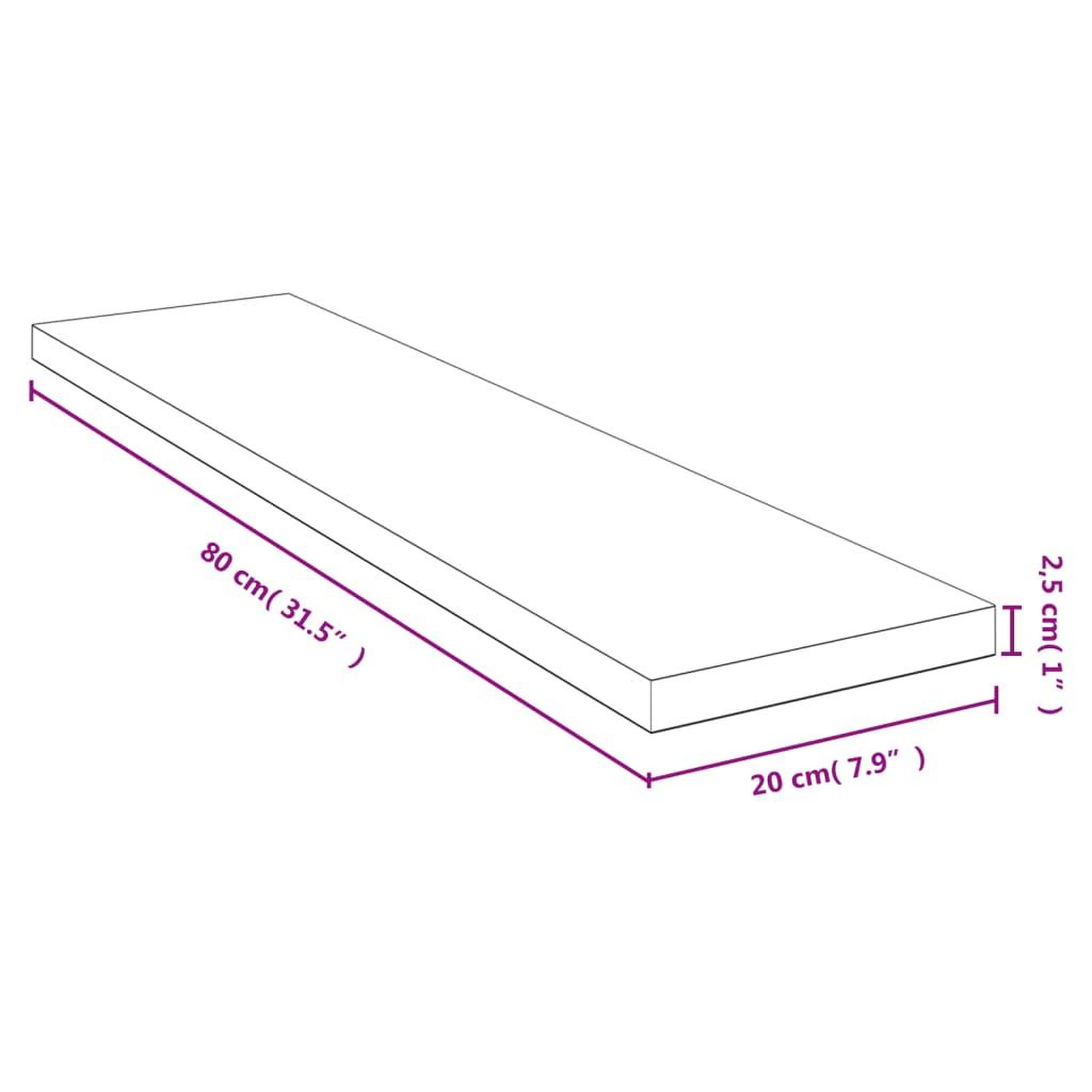 Voir la diapositive 4 : VIDAXL Etagere murale 80x20x2,5 cm bambou