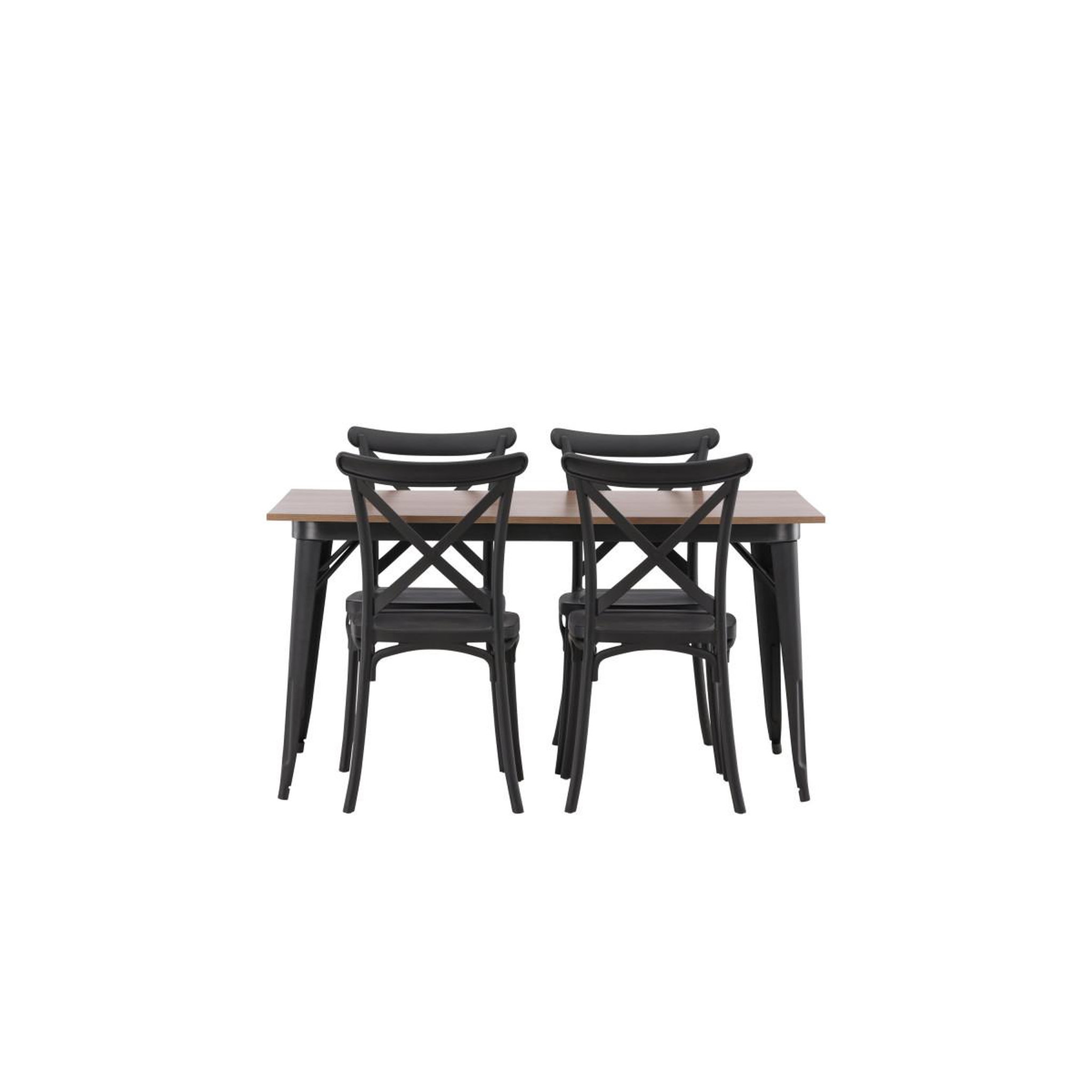 Voir la diapositive 2 : Paris Prix Ensemble table à manger & 4 chaises  tempe & crosett  140cm naturel & noir