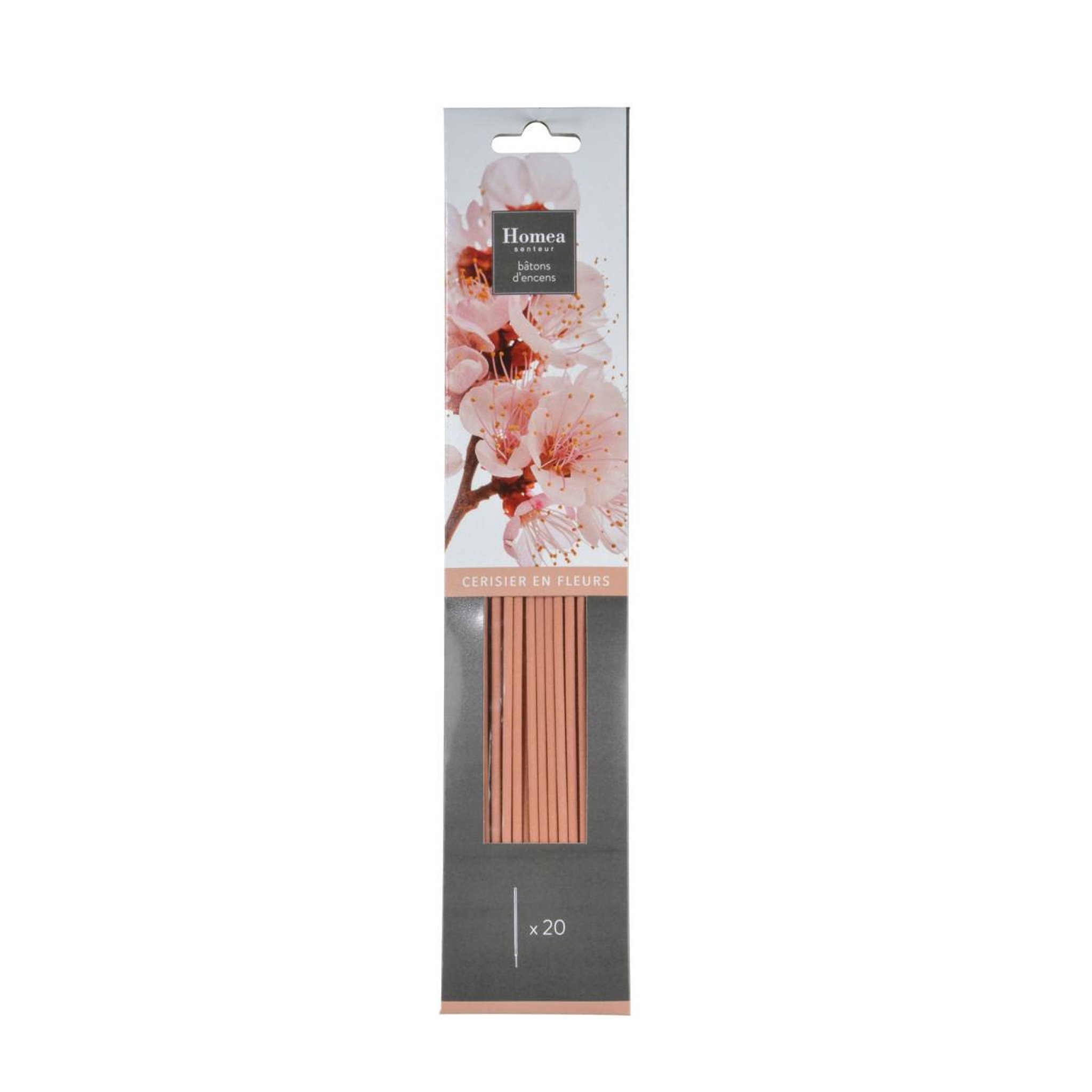 Voir la diapositive 2 : HOMEA Lot de 20 Bâtons d'Encens  Essentiel II  25cm Cerisier en Fleurs