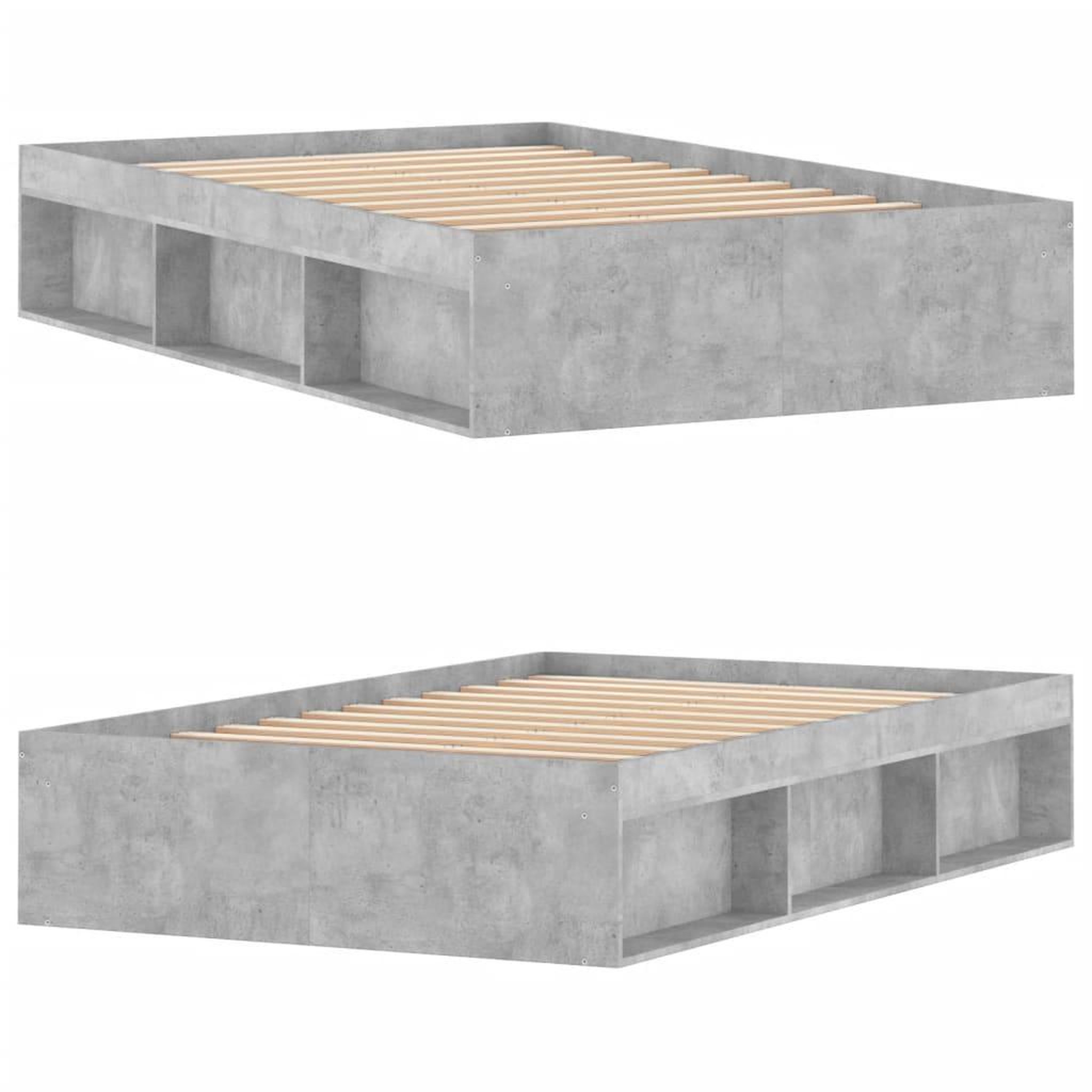 Voir la diapositive 4 : VIDAXL Cadre de lit sans matelas gris beton 120x200 cm