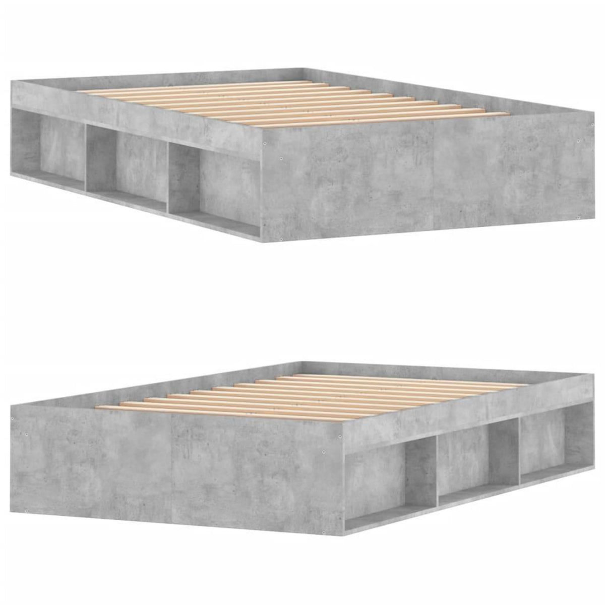 VIDAXL Cadre de lit sans matelas gris beton 120x200 cm