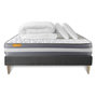 Voir la diapositive 2 : SEPTNUITS PACK matelas + sommier kit gris Memo Plus Mémoire de forme + 2 oreillers + couette