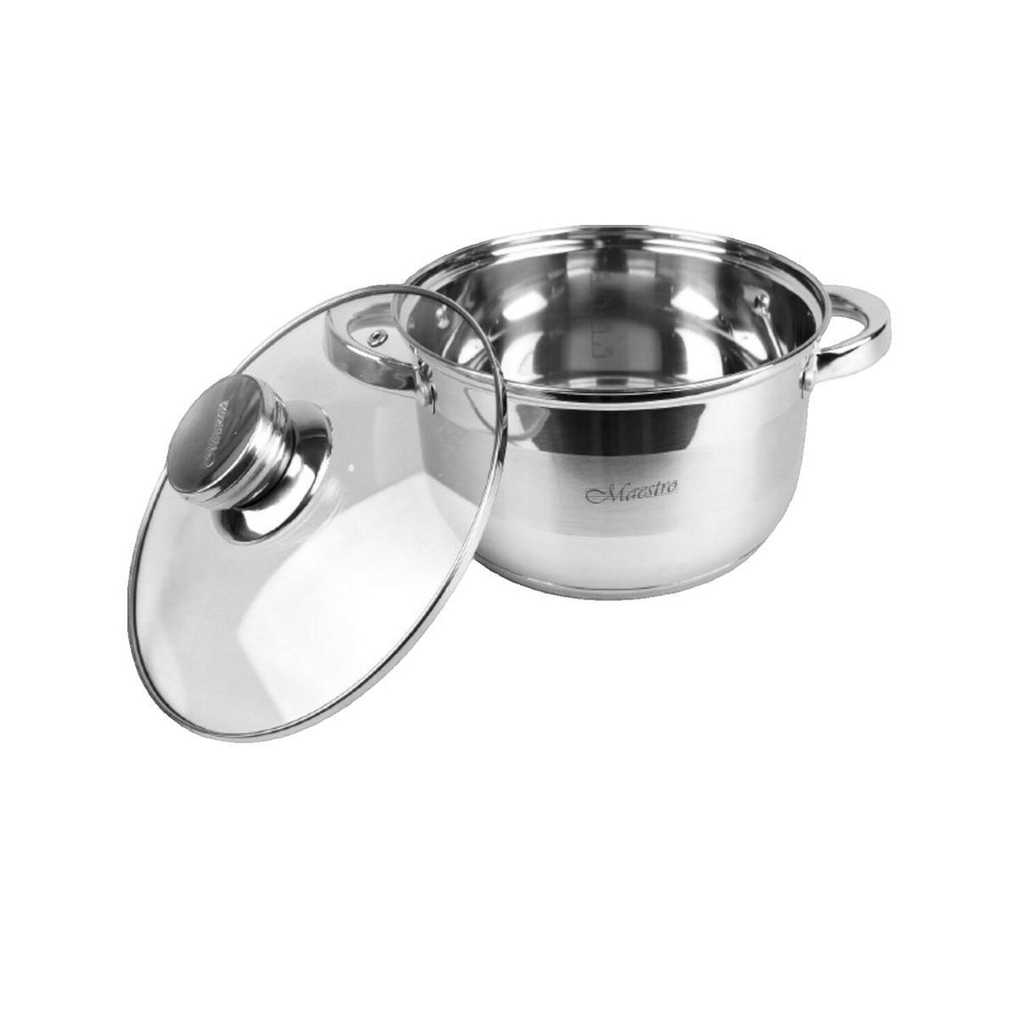 Voir la diapositive 2 : HELLO MAESTRO Ensemble de casseroles Maestro MR-2220-6L en acier inoxydable argenté
