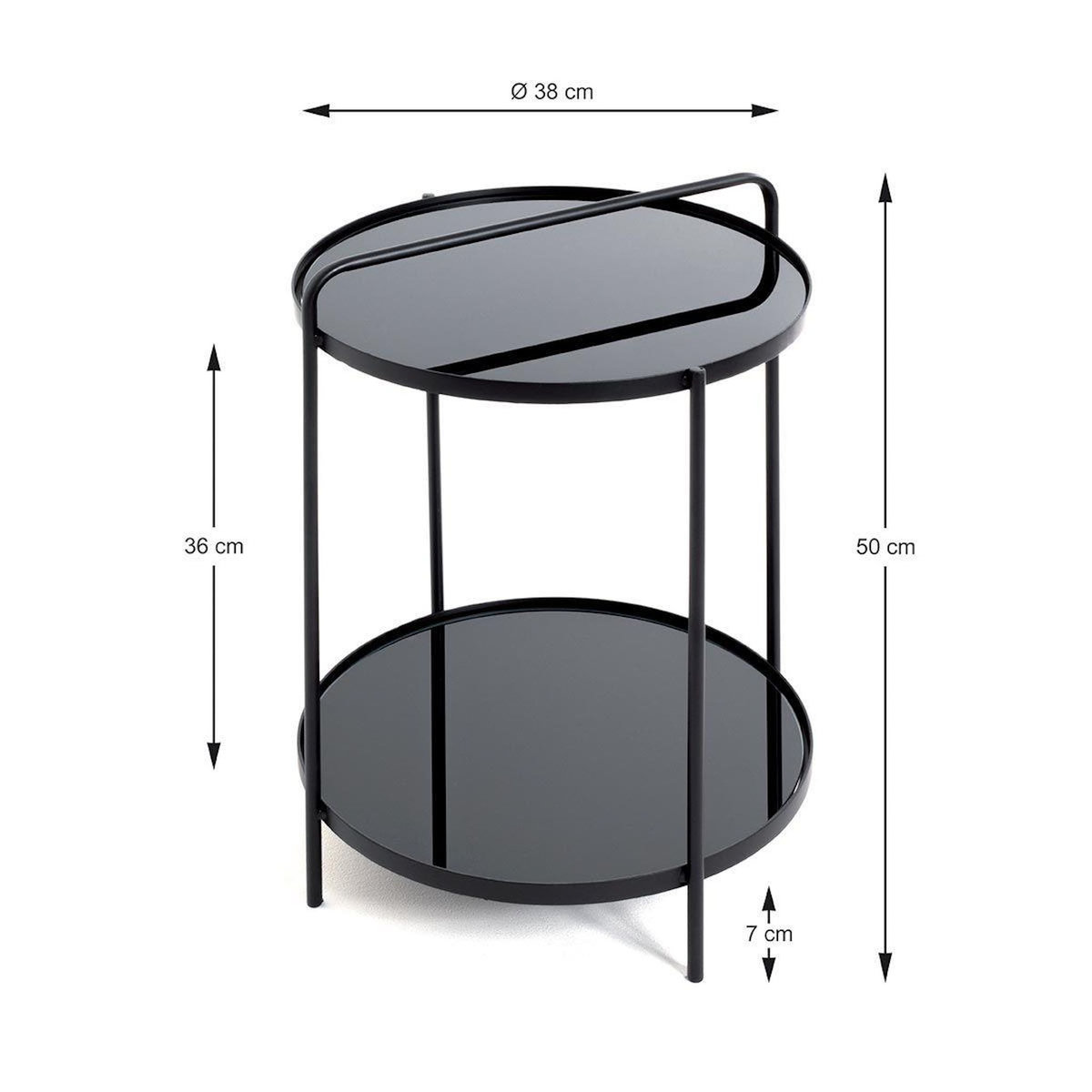 Paris Prix Table d'Appoint Ronde Design  Zeko  51cm Noir