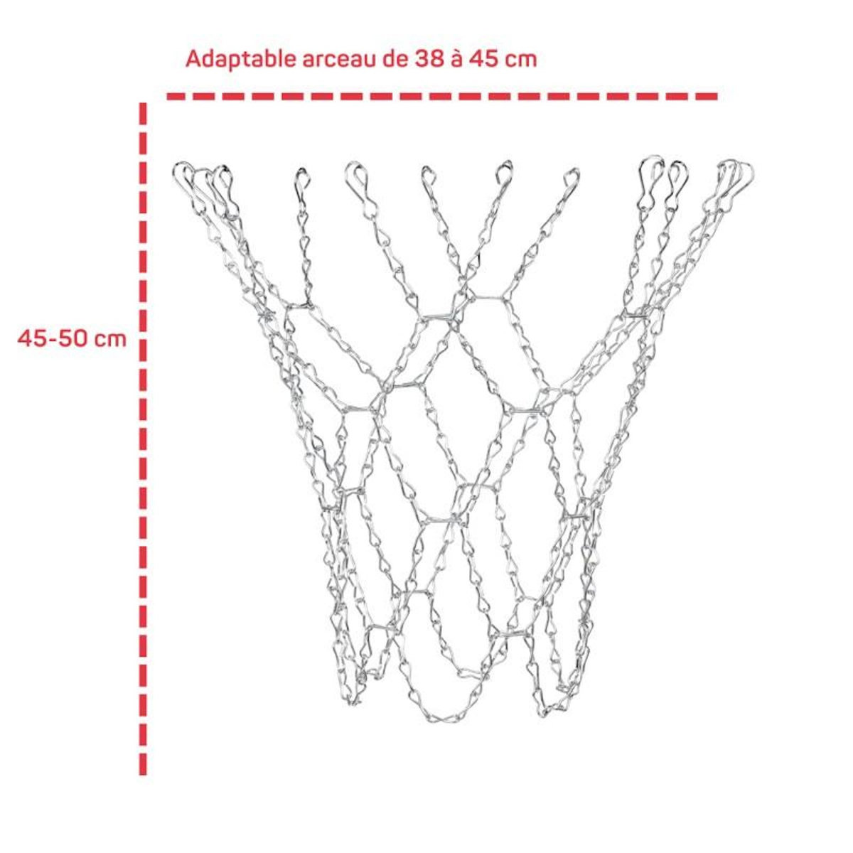 BUMBER Panier de Basket sur pied mobile CHICAGO - Diamètre 45 cm - Hauteur Réglable de 2,30m à 3,05m