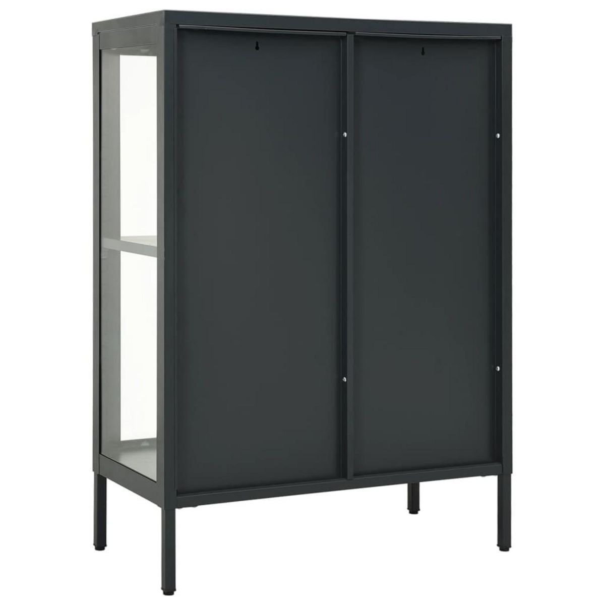 VIDAXL Buffet Anthracite 75x35x105 cm Acier et verre