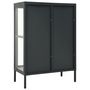 Voir la diapositive 5 : VIDAXL Buffet Anthracite 75x35x105 cm Acier et verre