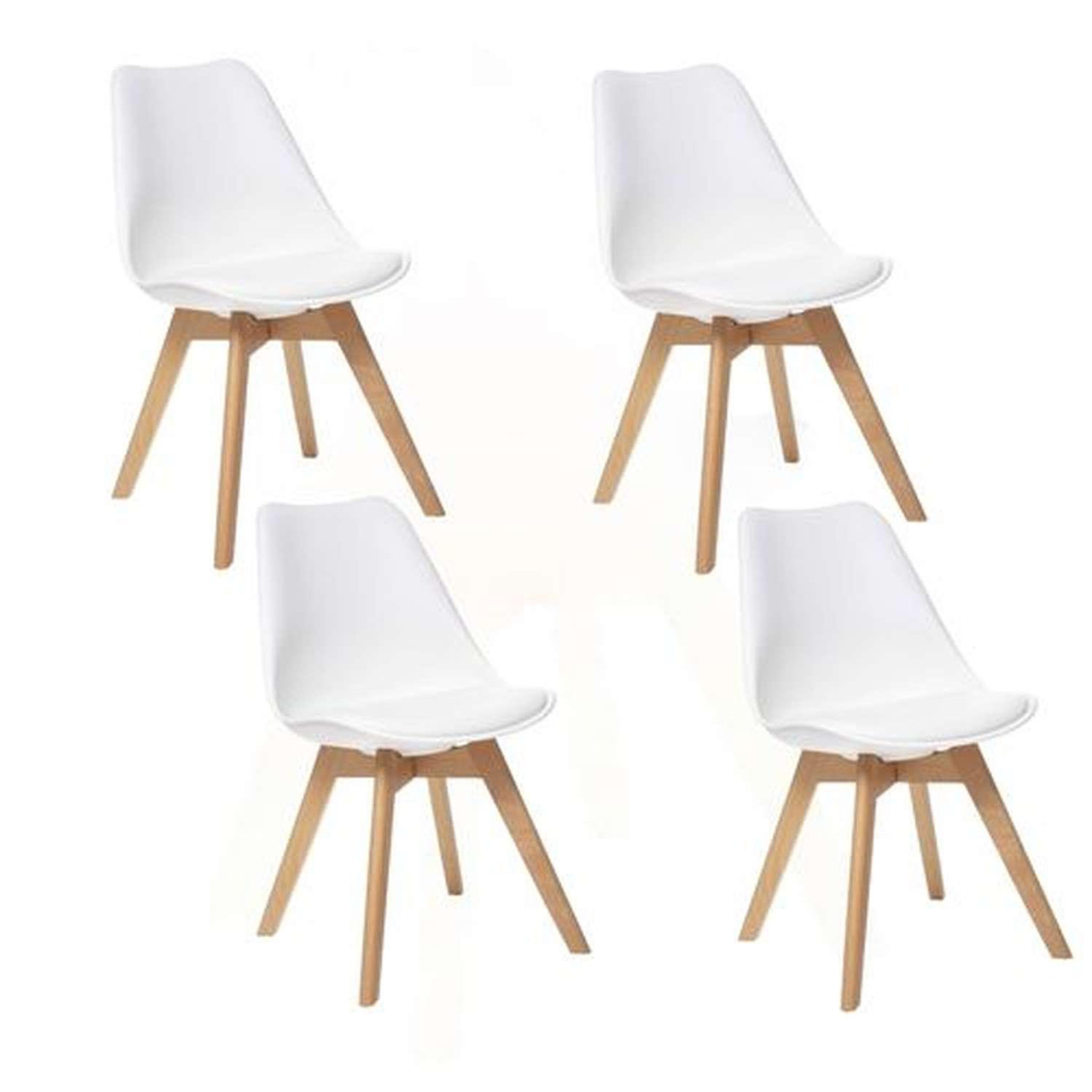 Voir la diapositive 1 : TOILINUX Lot de 4 chaises design scandinave baya