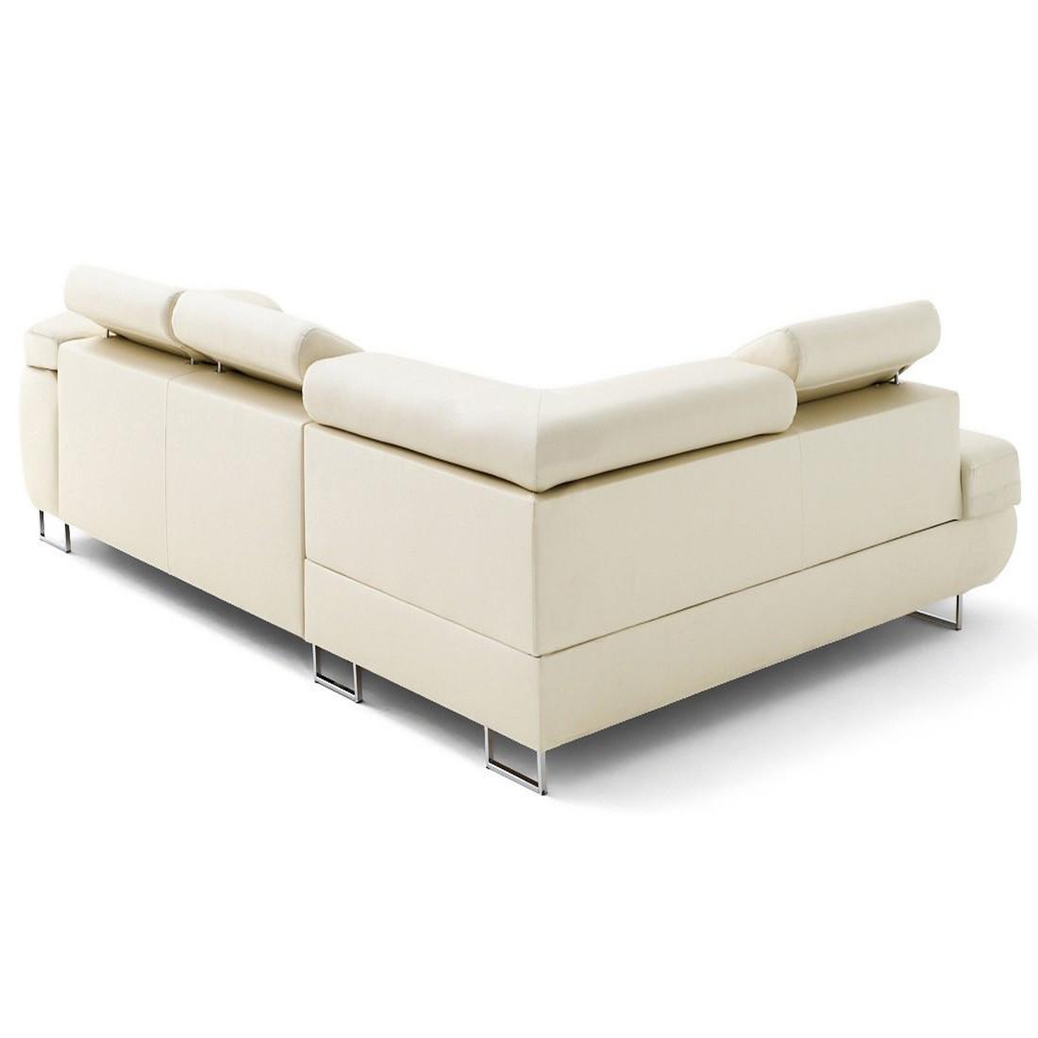 Voir la diapositive 4 : LISA DESIGN Zaria - canapé d'angle gauche 5 places convertible avec coffre et têtières en simili