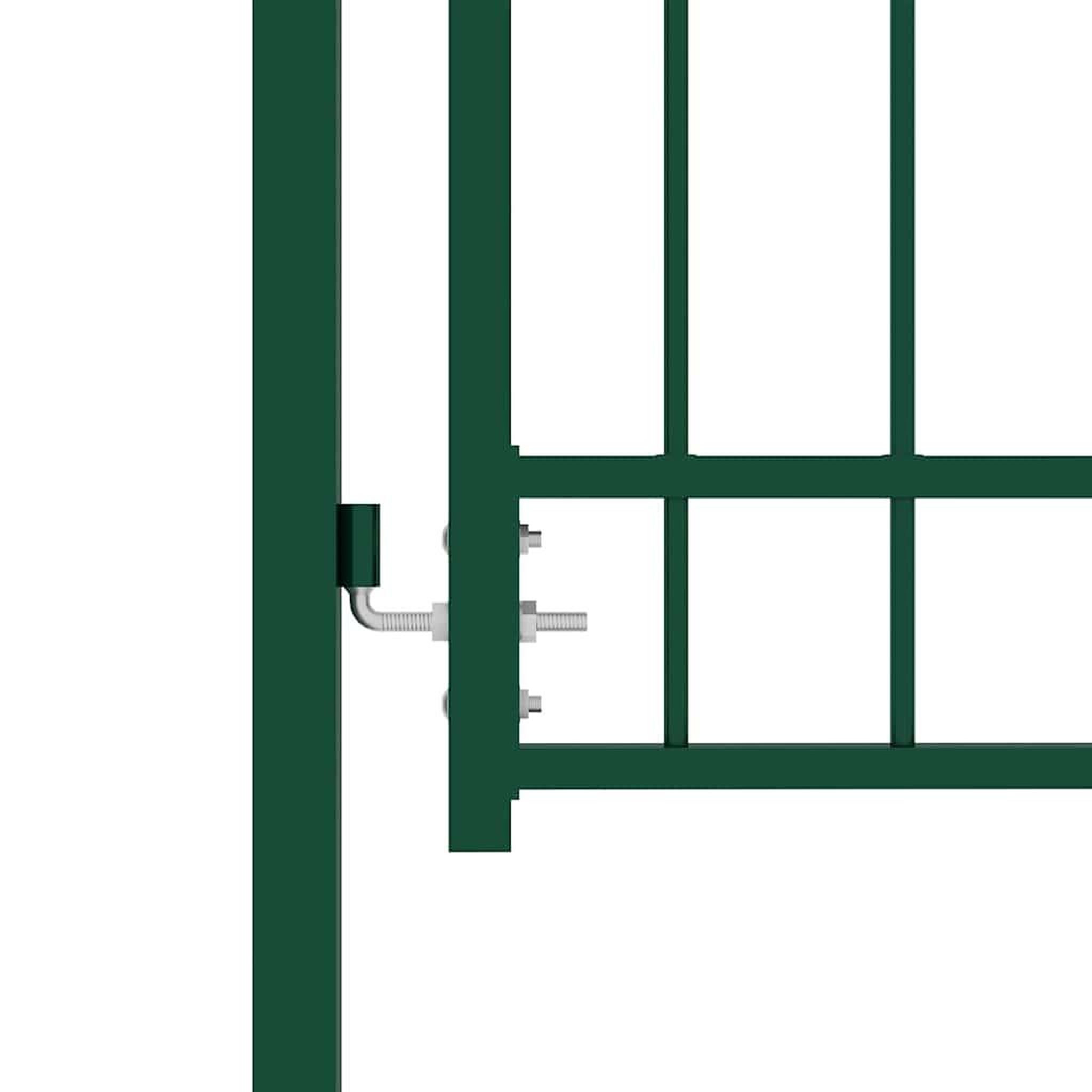 Voir la diapositive 3 : VIDAXL Portail de cloture emmen avec pointes en acier 104 x 109,5 cm vert