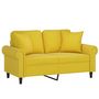 Voir la diapositive 3 : VIDAXL Canape 2 places avec oreillers decoratifs jaune 120 cm velours