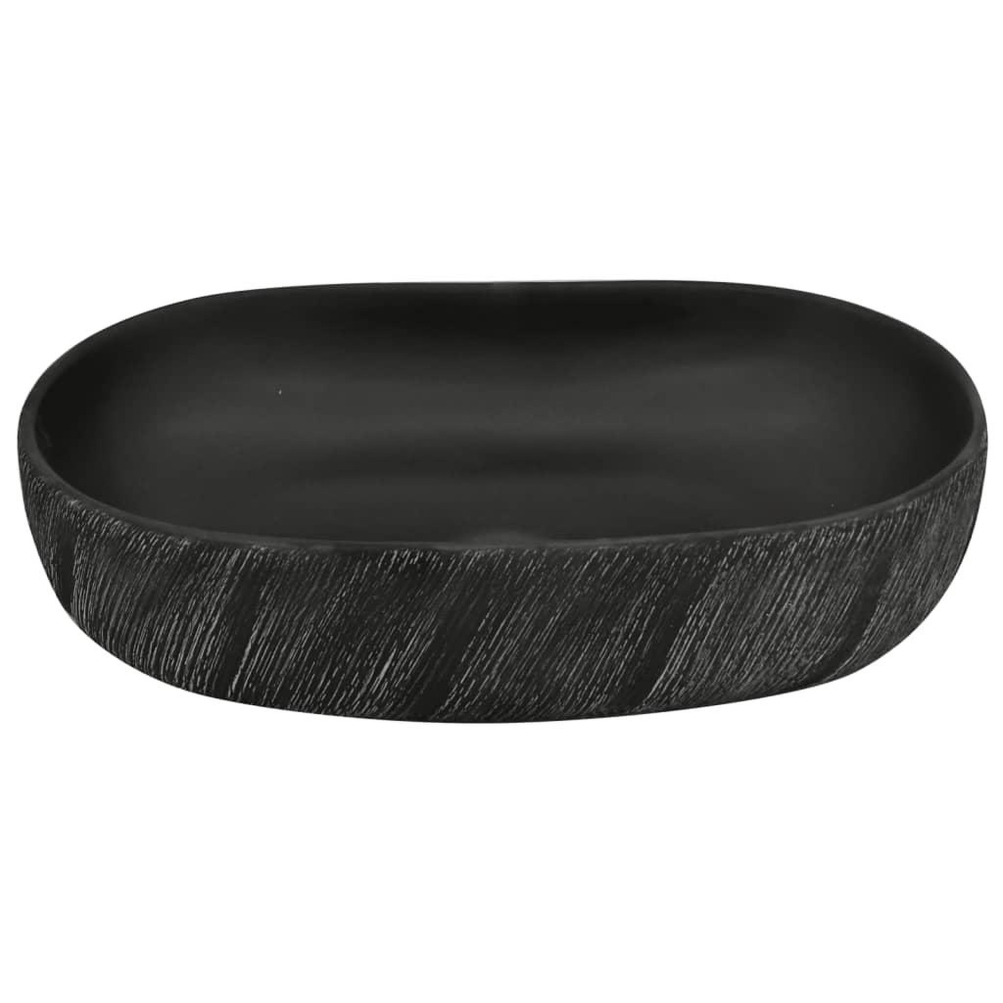 Voir la diapositive 4 : VIDAXL Vasque a poser noir ovale 59x40x14 cm ceramique
