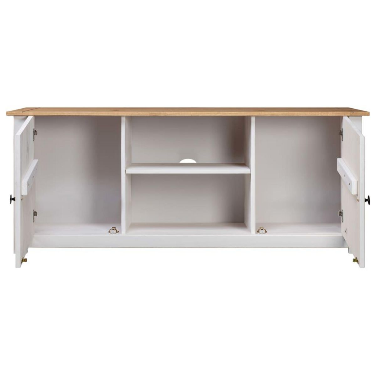 VIDAXL Meuble TV Blanc 120x40x50 cm Bois de pin massif Gamme Panama