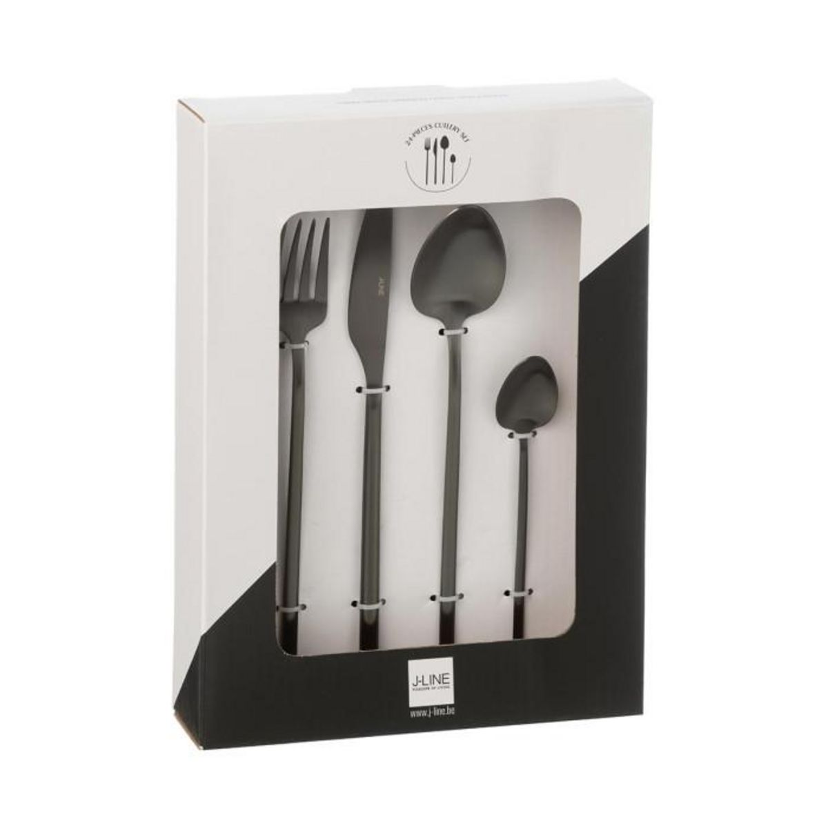 Paris Prix Ménagère 24 Pièces en Inox  Irvin Mat  27cm Noir