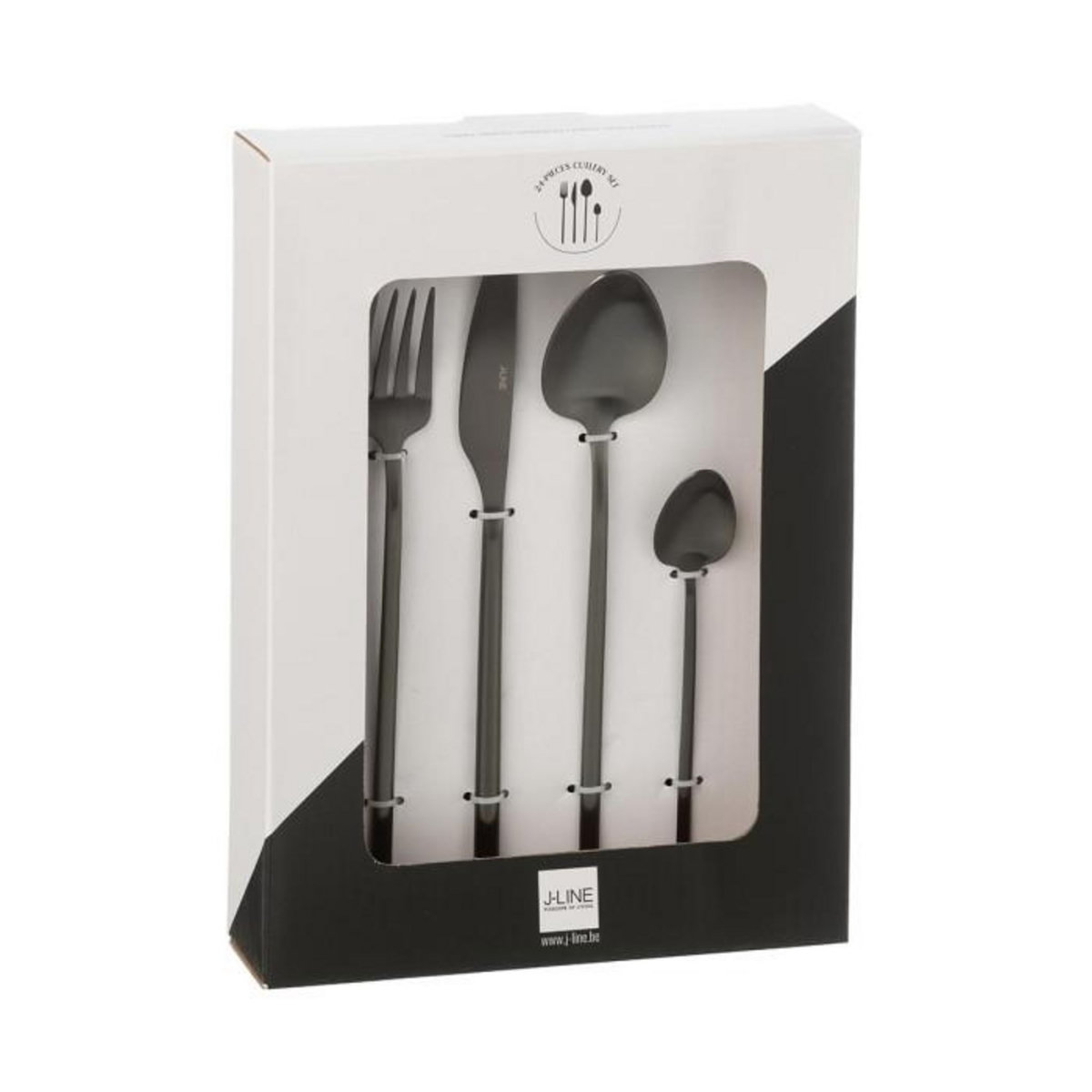 Paris Prix Ménagère 24 Pièces en Inox  Irvin Mat  27cm Noir