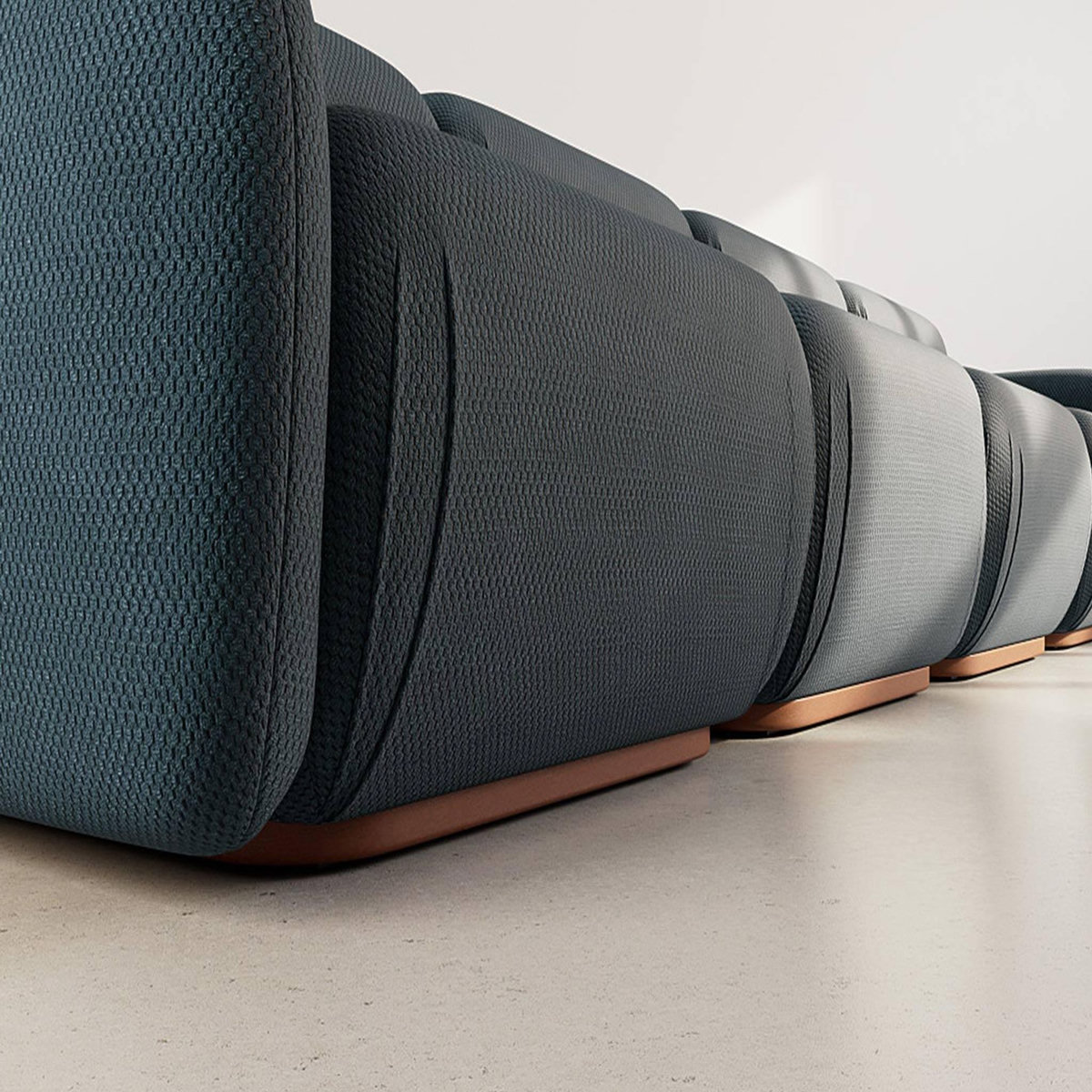 LISA DESIGN Penelope - canapé droit modulable 4 places en velours texturé