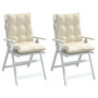 Voir la diapositive 4 : VIDAXL Coussins de chaise a dossier bas lot de 2 creme tissu oxford