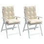 Voir la diapositive 4 : VIDAXL Coussins de chaise a dossier bas lot de 2 creme tissu oxford