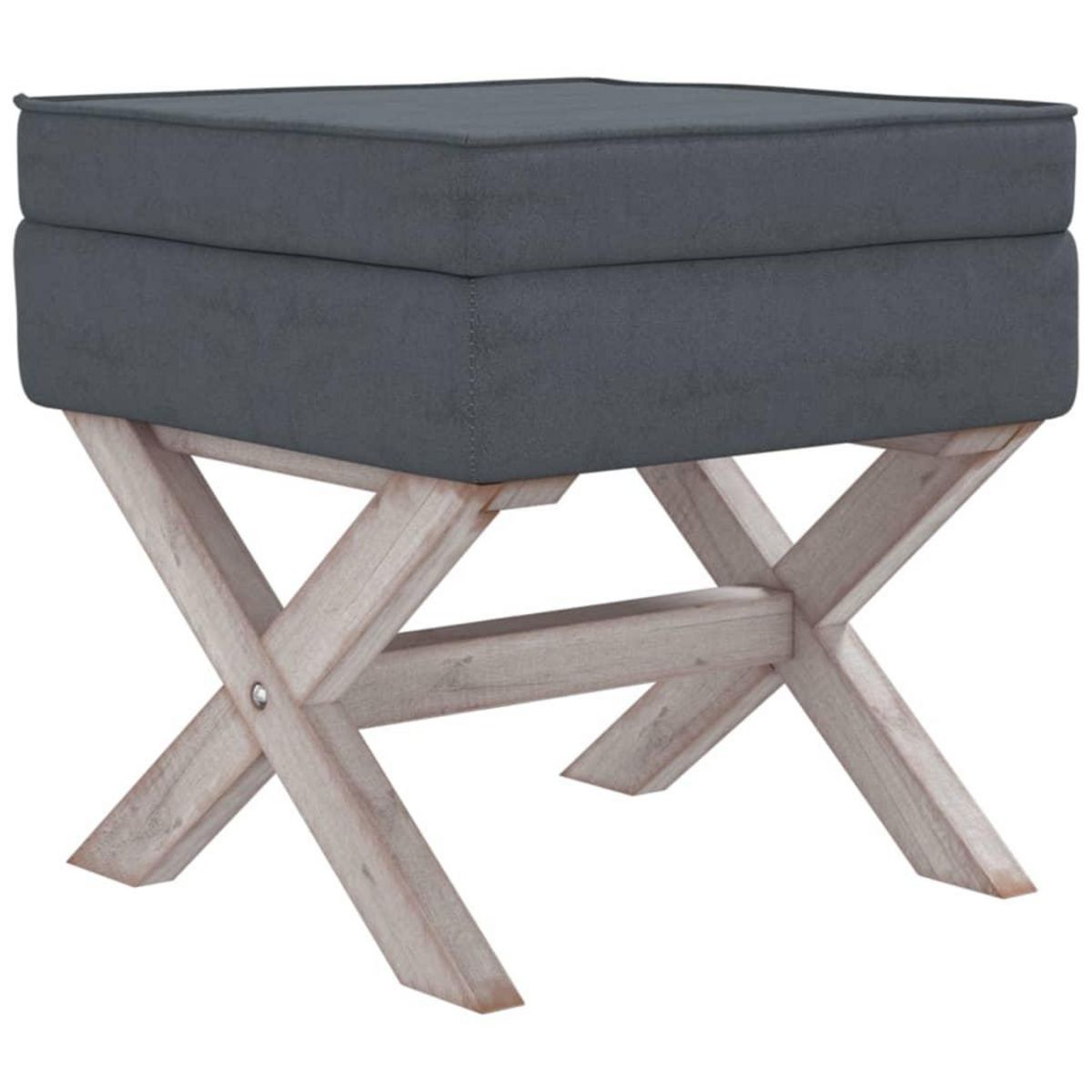 VIDAXL Tabouret de rangement Gris fonce 45x45x49 cm Velours