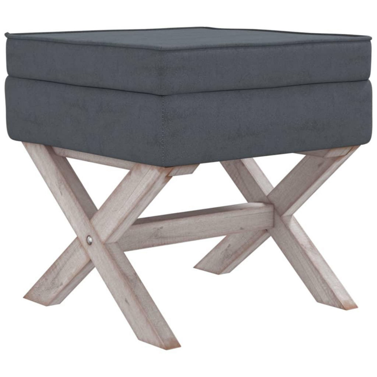 VIDAXL Tabouret de rangement Gris fonce 45x45x49 cm Velours