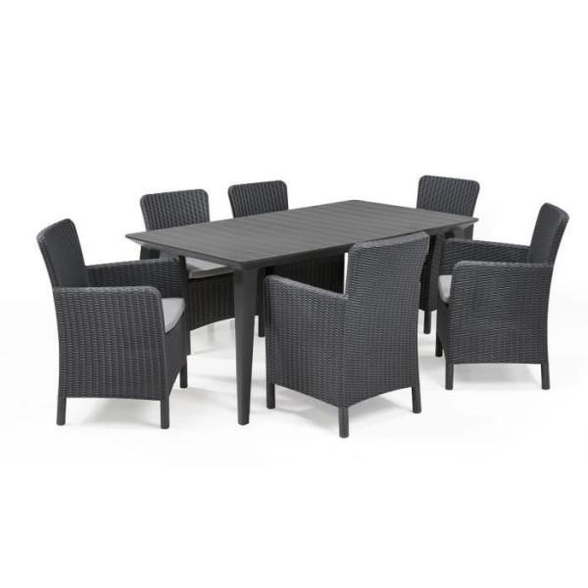 Voir la diapositive 5 : ALLIBERT by KETER Table de jardin - rectangulaire 160cm - gris graphite - en résine - 6 personnes - Lima - Allibert by KETER