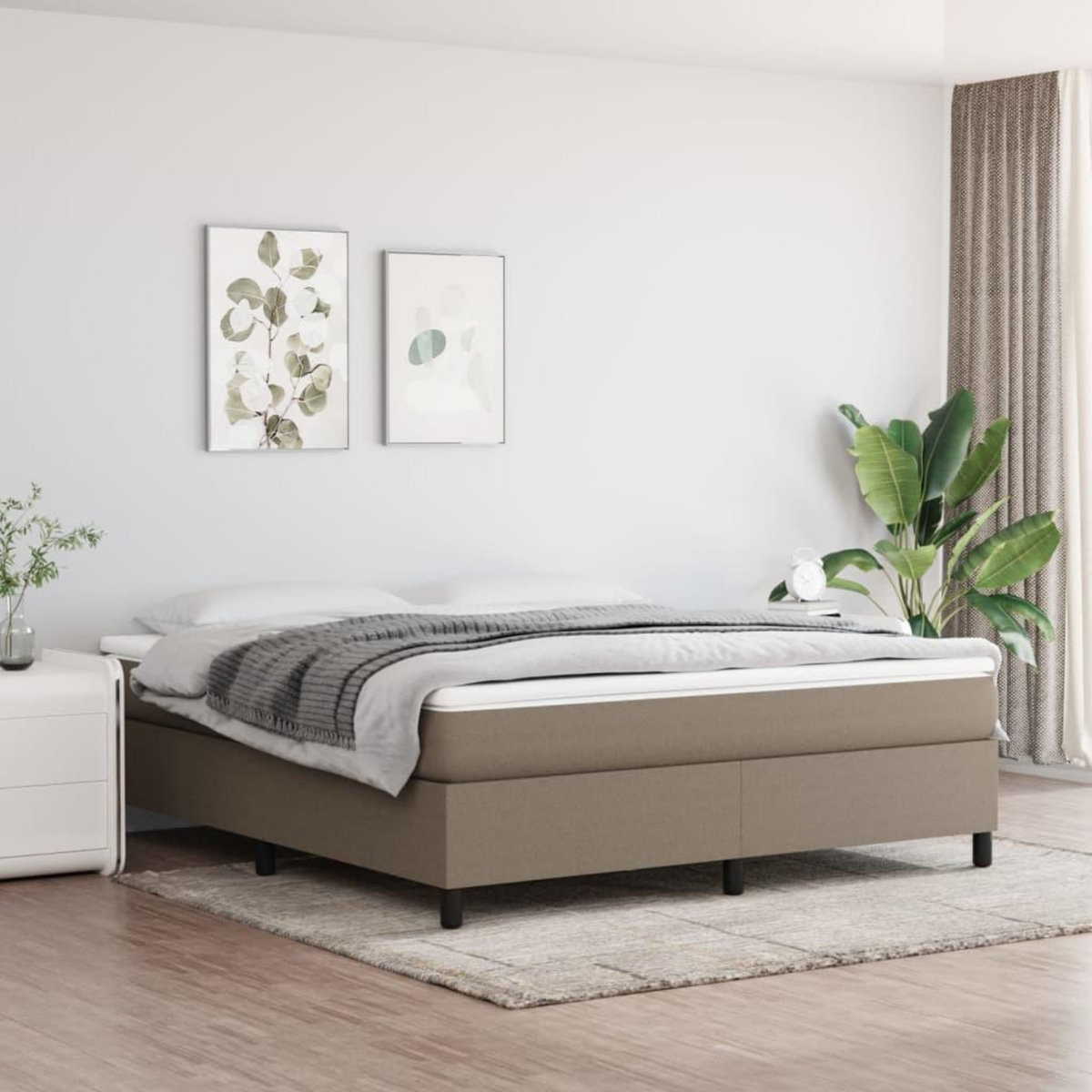 VIDAXL Cadre de lit sans matelas taupe 160x200 cm tissu
