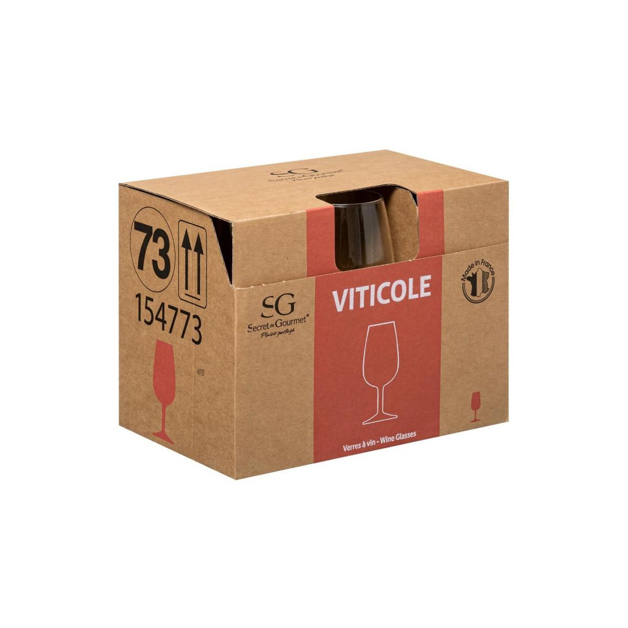 Voir la diapositive 3 : SECRET DE GOURMET Lot de 6 verres à vin  viticole  21cl transparent