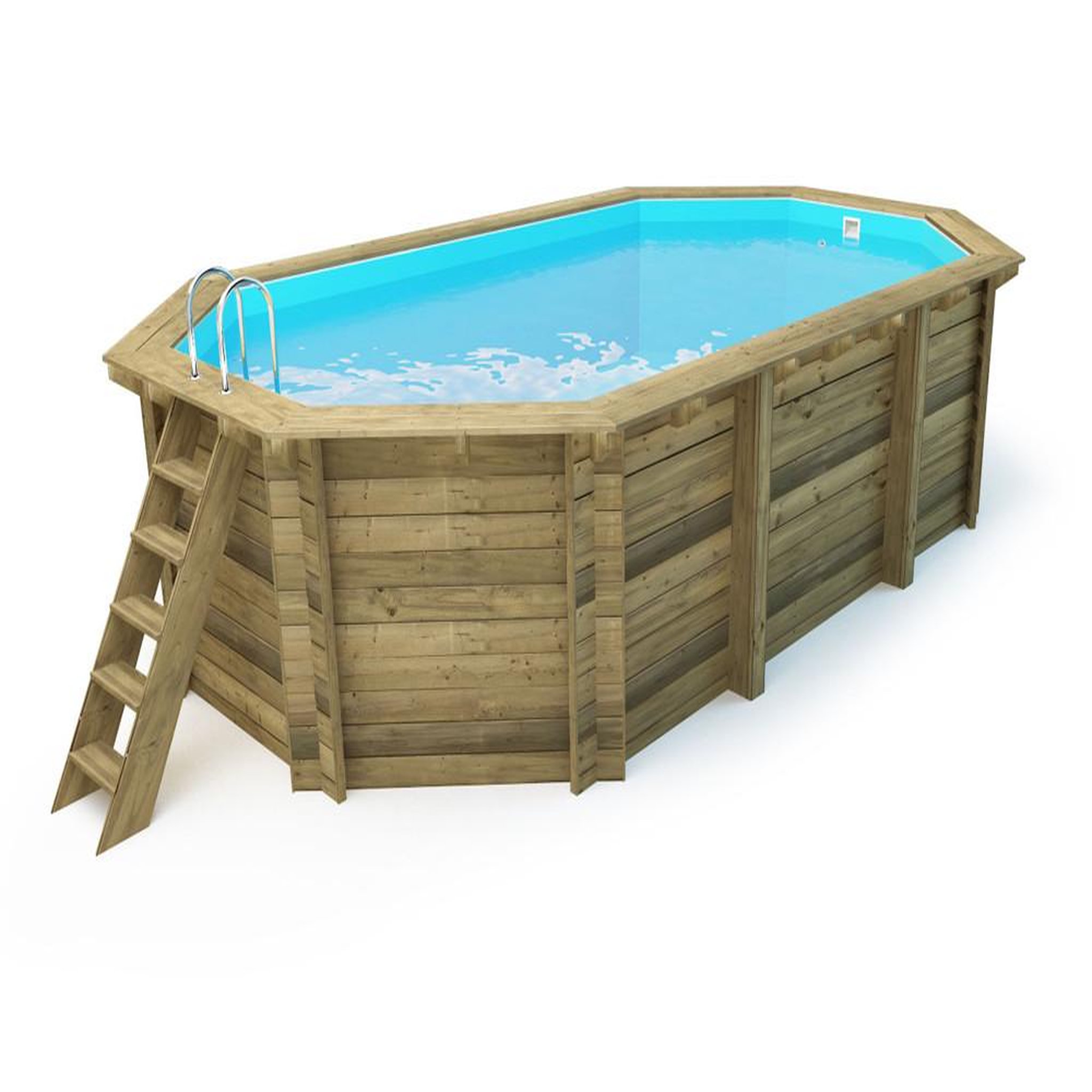 Voir la diapositive 2 : Habitat et Jardin Piscine bois   palma 145    7.57 x 4.07 x 1.44 m