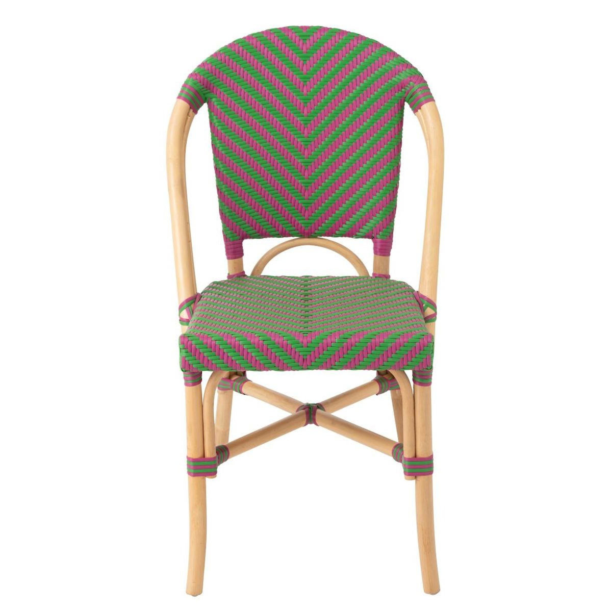Paris Prix Chaise en Rotin  Geo  86cm Rose & Vert