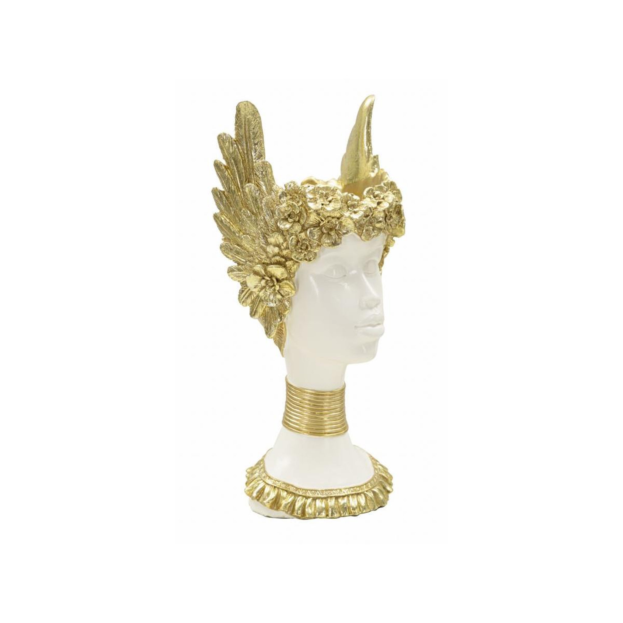 Voir la diapositive 2 : Paris Prix Statuette buste femme  athena  32cm blanc & or