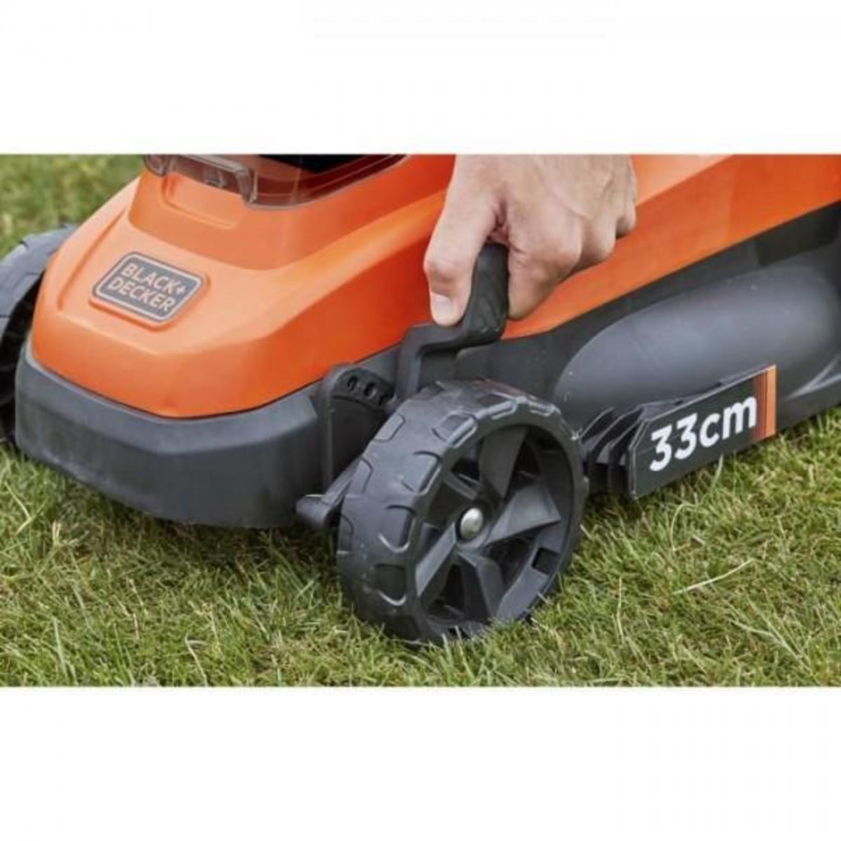 Black et Decker Tondeuse a Gazon BLACK+DECKER   18V BCMW3318L2-QW 33 cm - Jardin Jusqu'a 350 m² - 35 L avec 2 Batteries et 1 Chargeur