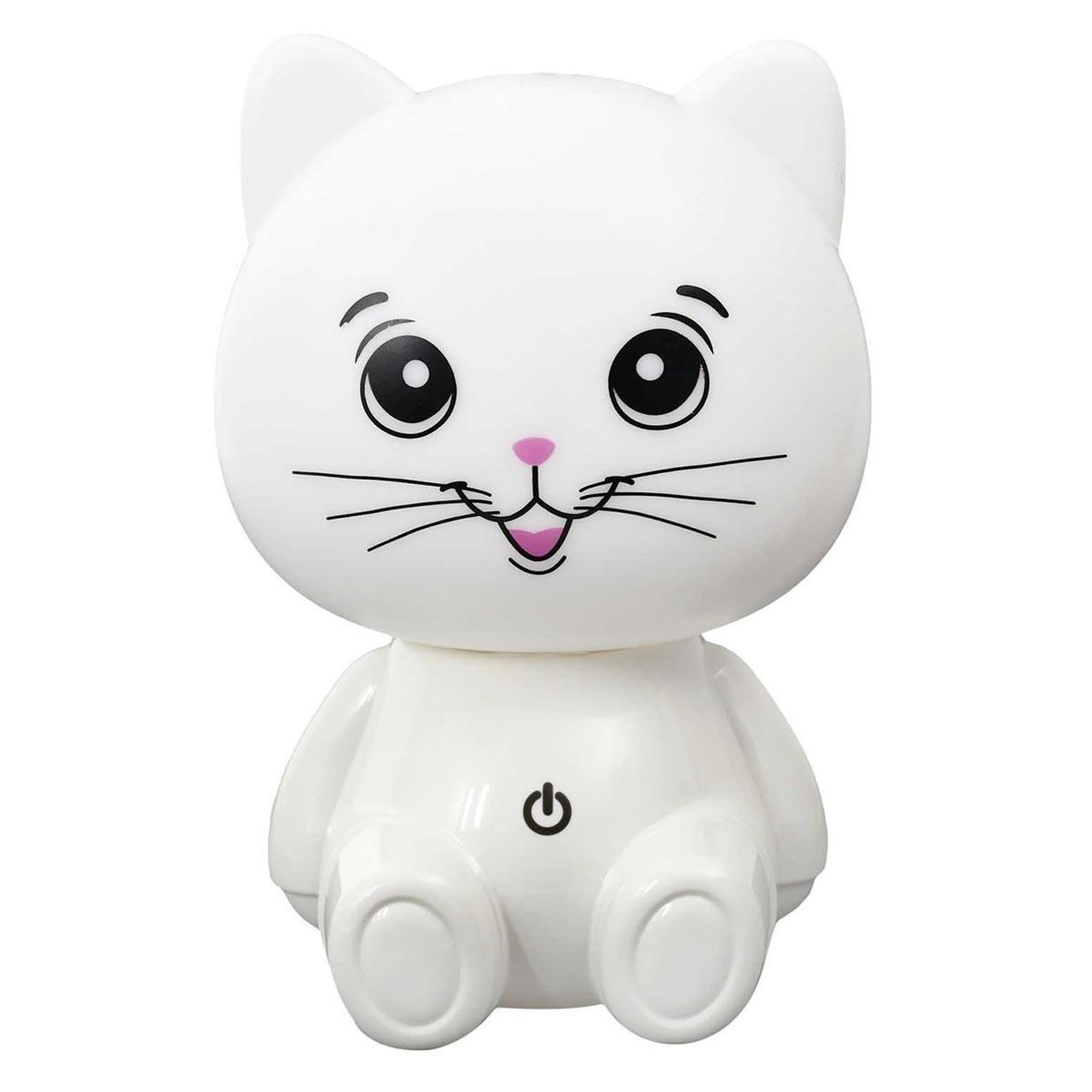 HOME DECO KIDS Veilleuse Enfant à LED  Chat  17cm Blanc