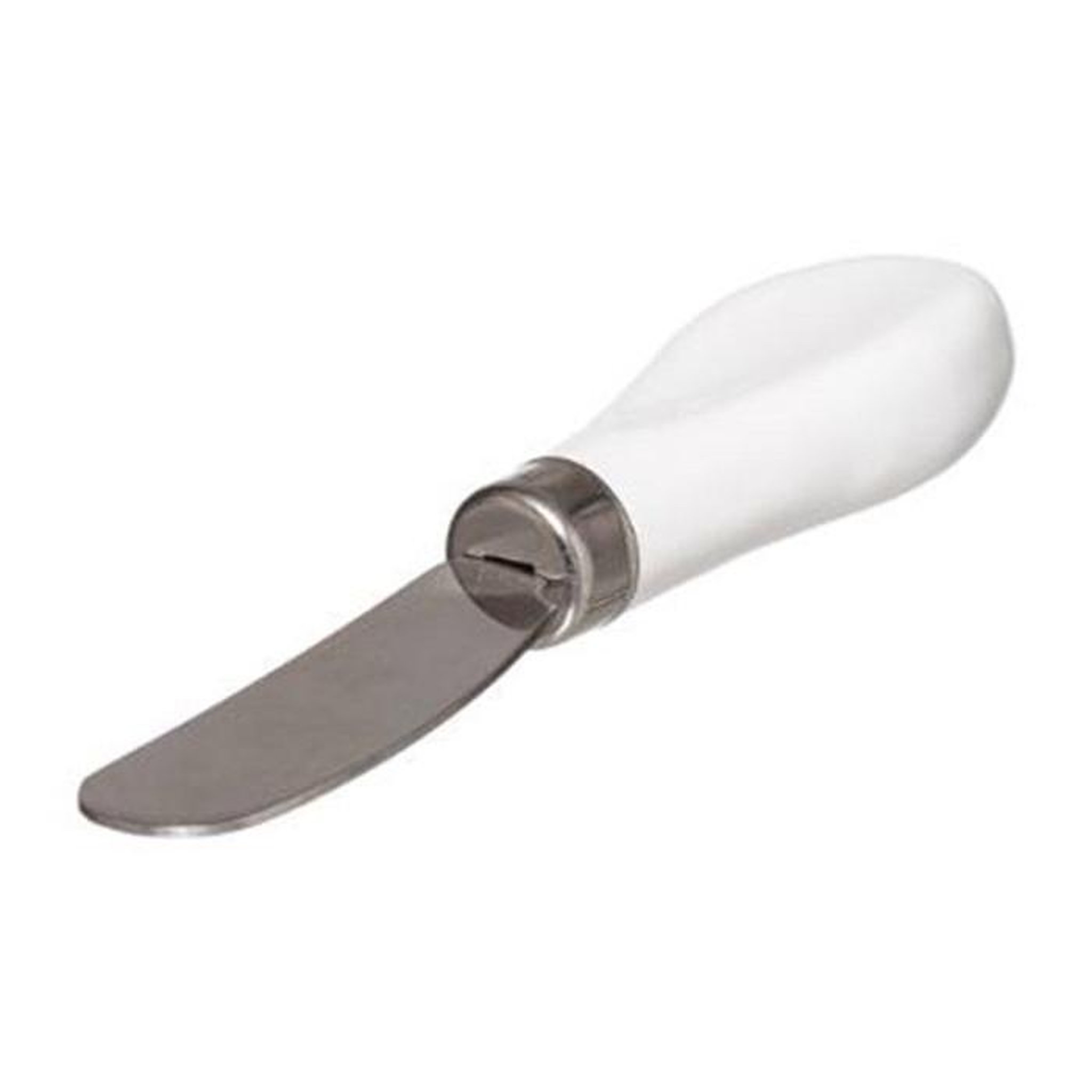 Voir la diapositive 4 : FIVE Beurrier & couteau  grès  13cm blanc