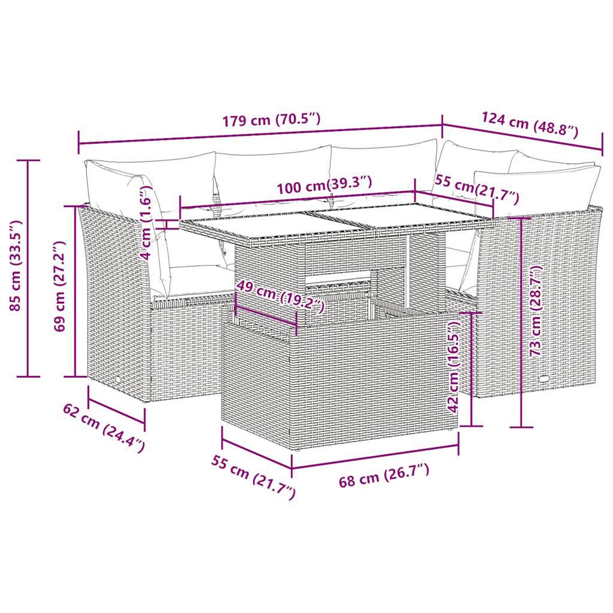 Voir la diapositive 6 : VIDAXL Salon de jardin 5 pcs avec coussins noir resine tressee