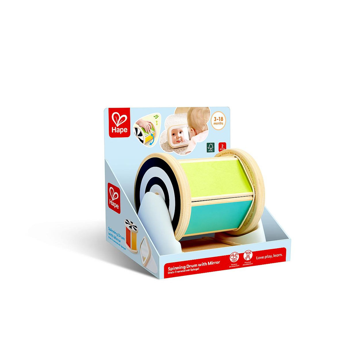 Hape Tambour rotatif avec miroir Montessori