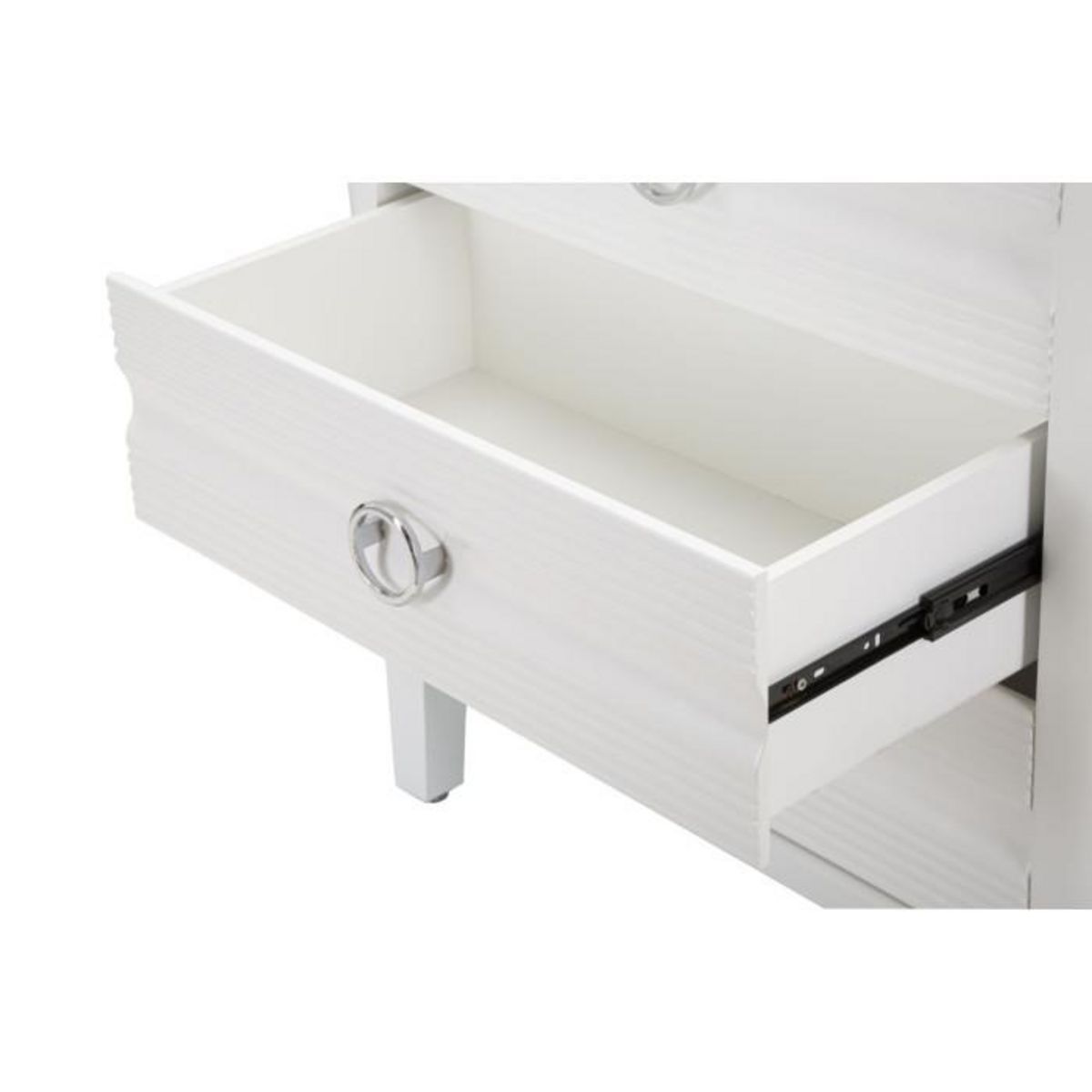 Paris Prix Commode 3 Tiroirs en Bois  Shine  84cm Blanc