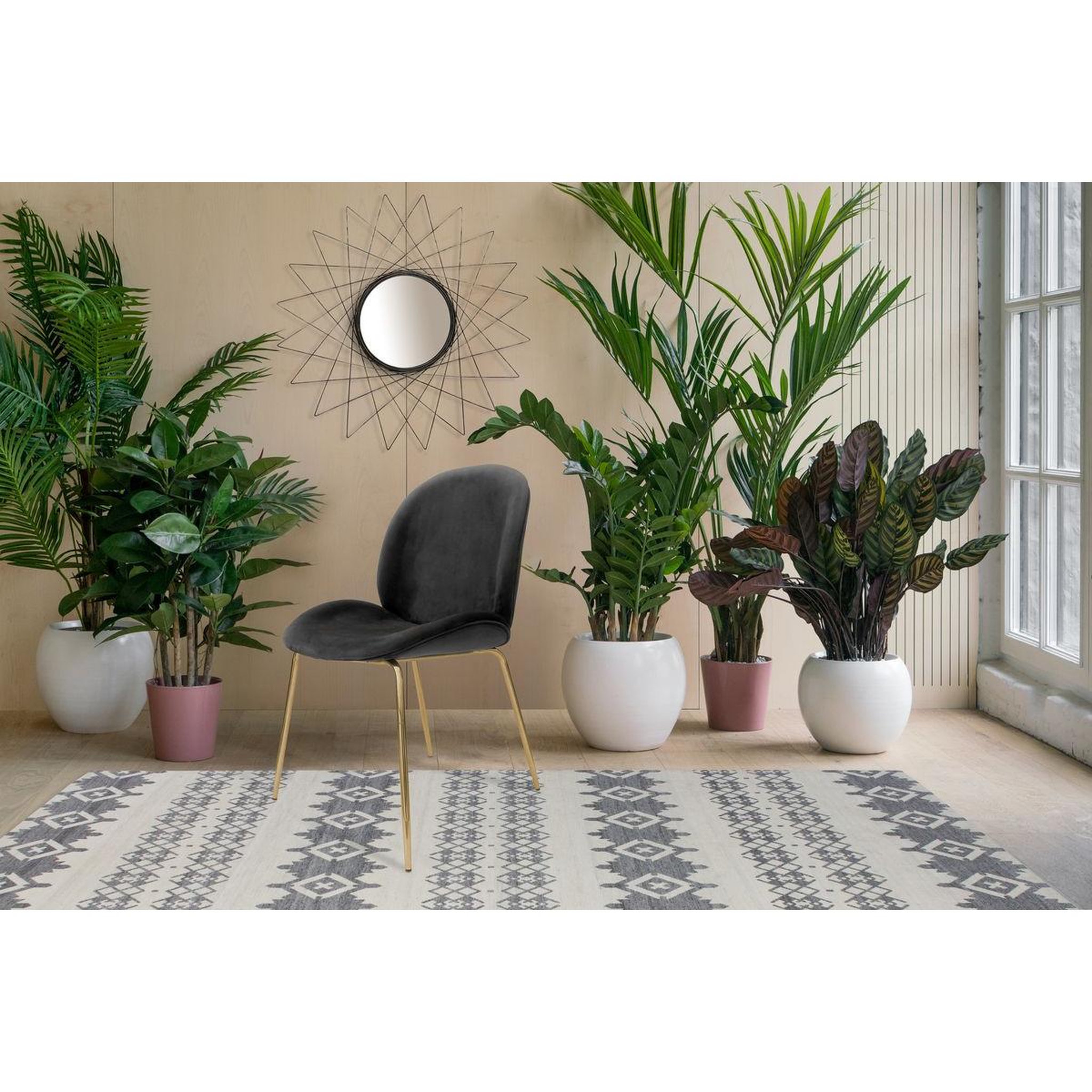 Voir la diapositive 3 : Paris Prix Lot de 2 chaises design  charlize  90cm gris & or