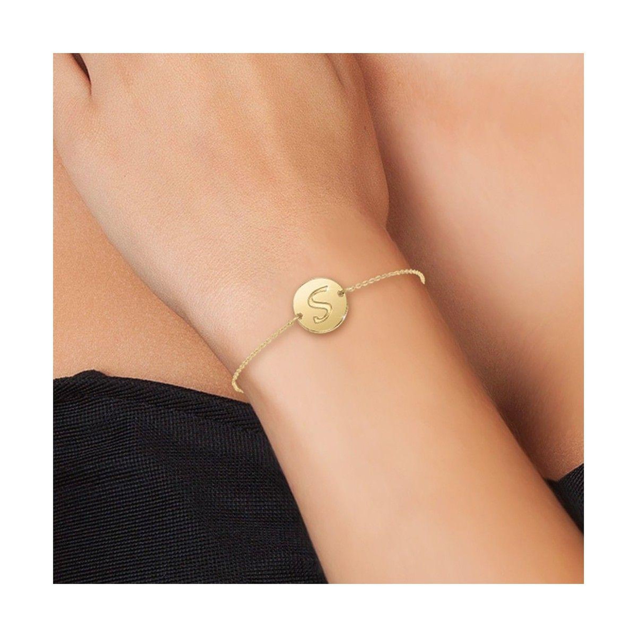 Voir la diapositive 2 : SC BOHEME Bracelet lettre S en acier inoxydable par SC Bohème