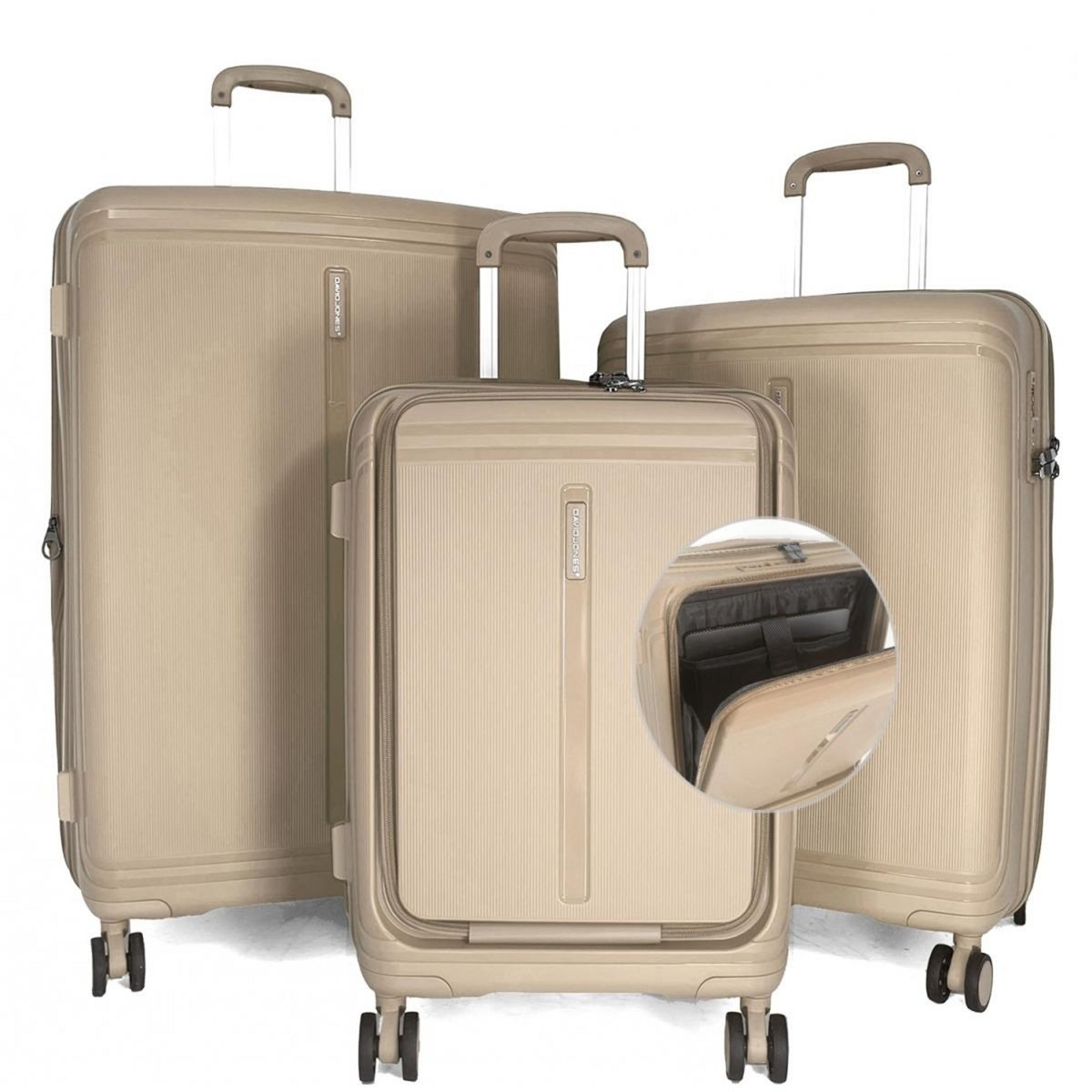 David Jones Lot 3 valises rigides dont 1 cabine porte-ordinateur 17  TSA