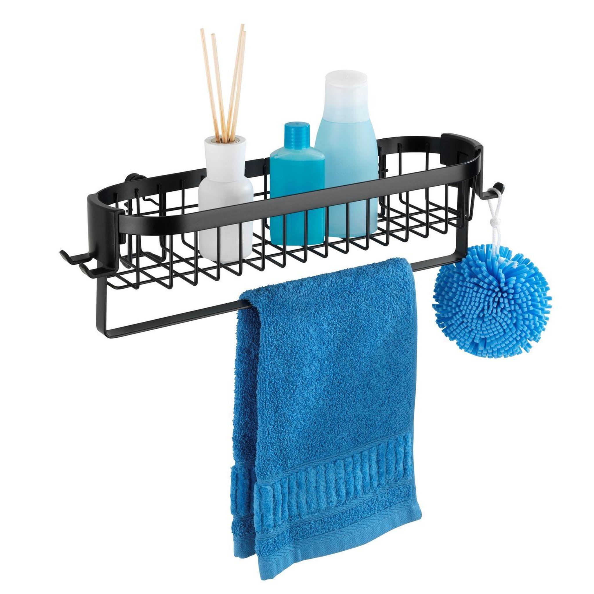 Wenko Etagère murale de salle de bain indus classic - l. 35 cm - noir