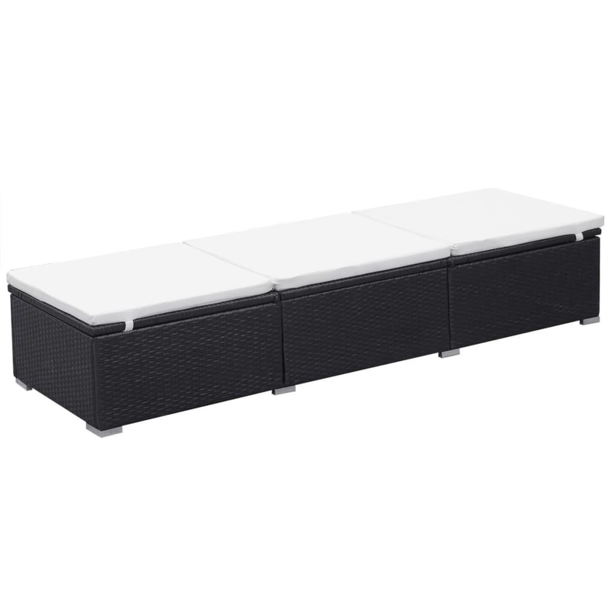 Voir la diapositive 5 : VIDAXL Chaises longues avec coussins lot de 2 resine tressee noir