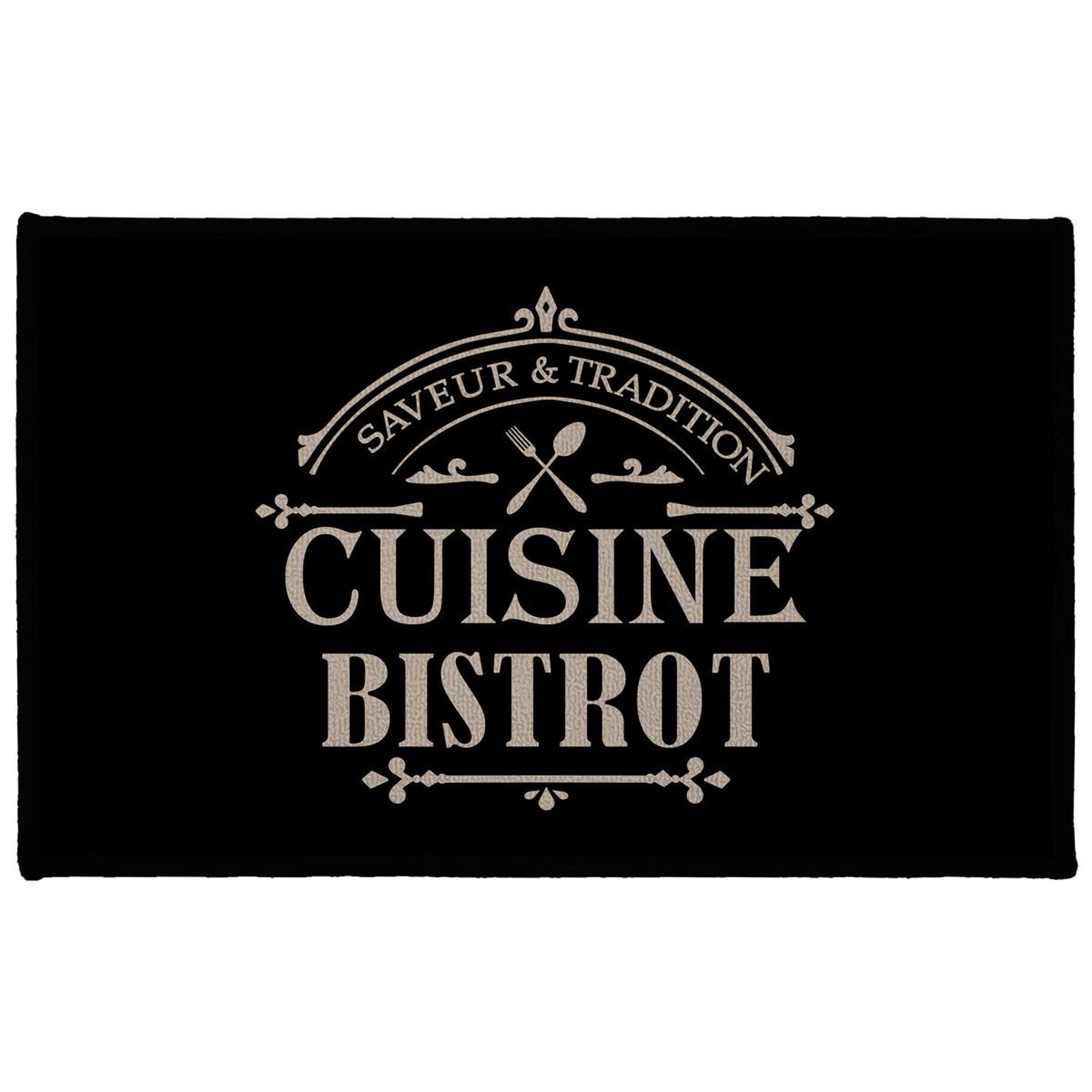 Douceur d'Intérieur Tapis de cuisine  saveur  50x80cm noir