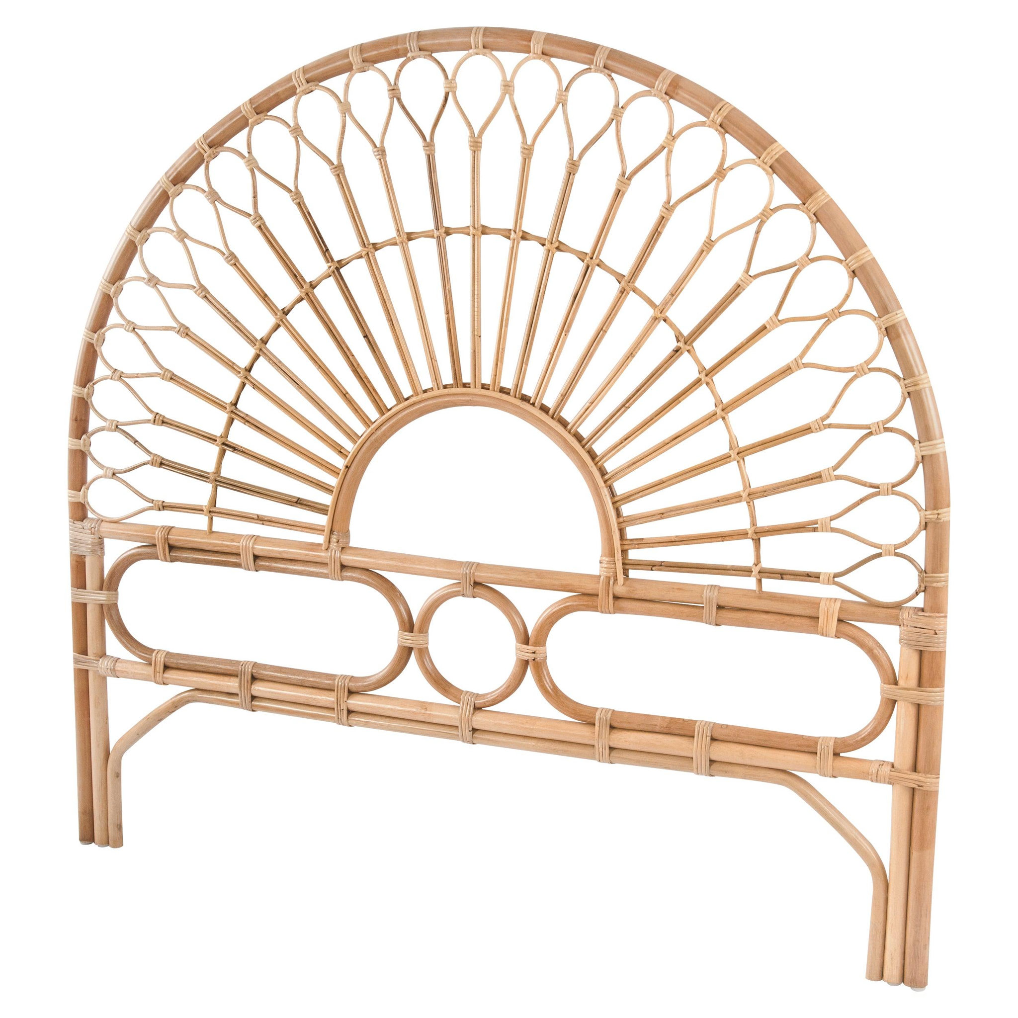 Voir la diapositive 3 : MAISON PAVANE Tête de lit 140 cm en rotin naturel-bahia