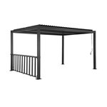 SWEEEK Pergola bioclimatique aluminium et acier 3x3m + bar 3m anthracite Palace