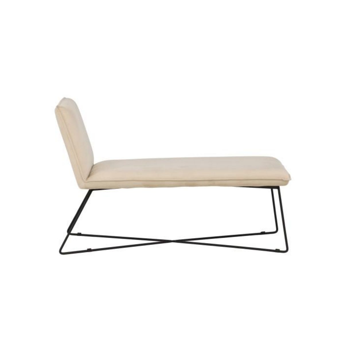 Paris Prix Chaise Longue en Velours  X-Lounge  128cm Beige