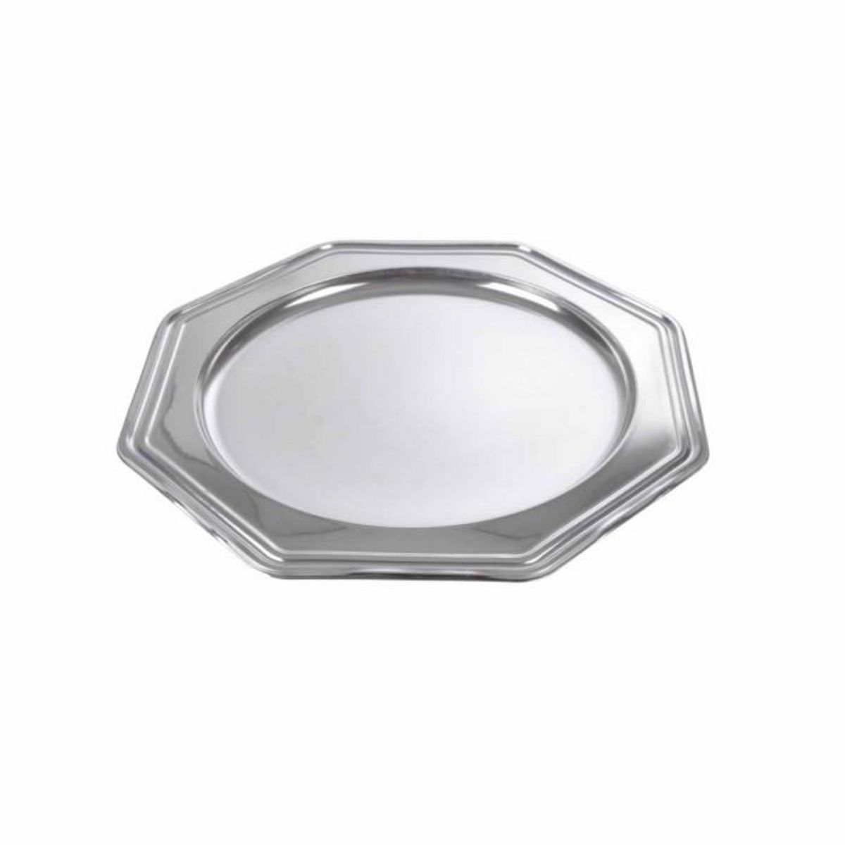 Paris Prix Lot de 2 Plateaux Déco  Octogonaux  30cm Argent